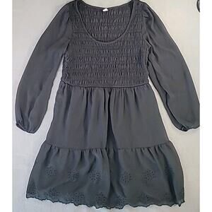 Old Navy Smocked Puff Sleeve Midi Dress – Size L Cottagecore / Goth
